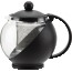 Winco Glass Teapot with Infuser Basket, 25 oz, Black Thumbnail 1