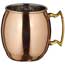 Winco® 20 oz. Moscow Mule Mug, Solid, Copper Plated, Brass Handle Thumbnail 1
