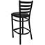 Flash Furniture HERCULES Series Black Ladder Back Metal Restaurant Barstool, Black Vinyl Seat Thumbnail 3