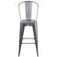 Flash Furniture Clear Coated Indoor Barstool with Back, 30" H Thumbnail 4
