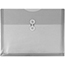 JAM Paper Plastic Envelopes with Button & String Tie Closure, Letter Booklet, 9 3/4" x 13", Smoke Gray, 108/PK Thumbnail 1