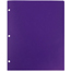 JAM Paper Plastic Heavy Duty 3 Hole Punched 2 Pocket School Folder, Purple, 6/PK Thumbnail 5